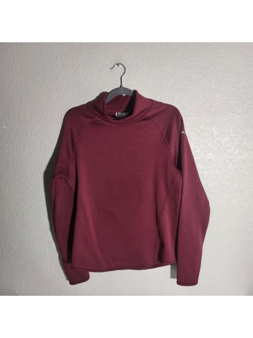 Avalanche Womens Mock Neck Pullover Sweatshirt Size L Burgundy Activewear